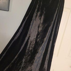Long black skirt - velvet look